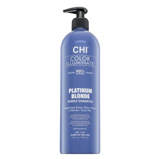 CHI Color Illuminate Platinum Blonde Purple Shampoo șampon pentru strălucire pentru păr blond platinat si grizonat 739 ml