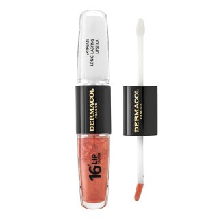 Dermacol 16H Lip Colour Extreme Long-Lasting Lipstick ruj si luciu de buze cu persistenta indelungata 2 in 1 No. 05 8 ml