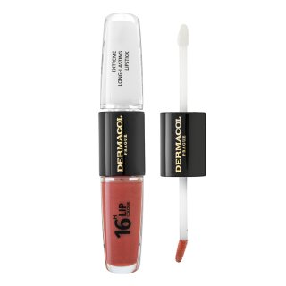 Dermacol 16H Lip Colour Extreme Long-Lasting Lipstick ruj si luciu de buze cu persistenta indelungata 2 in 1 No. 33 8 ml