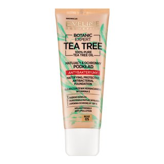 Eveline Botanic Expert Tea Tree Mattifying Protective Antibacterial Foundation 05 Beige fond de ten lichid împotriva imperfecțiunilor pielii 30 ml