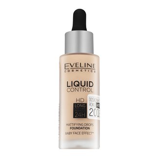 Eveline Liquid Control HD Mattifying Drops Foundation machiaj persistent pentru o piele luminoasă și uniformă 030 Sand Beige 32 ml