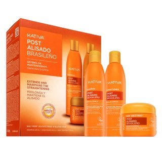 Kativa Post Brazilian Straightening Kit set după îndreptarea părului cu keratină 2 x 225 ml + 150 ml