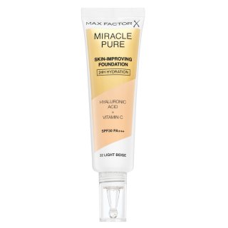 Max Factor Miracle Pure Skin-Improving Foundation machiaj persistent cu efect de hidratare 32 Light Beige 30 ml