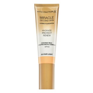 Max Factor Miracle Second Skin Hybrid Foundation SPF20 02 Fair Light machiaj persistent cu efect de hidratare 30 ml