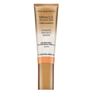 Max Factor Miracle Second Skin Hybrid Foundation SPF20 07 Neutral Medium machiaj persistent cu efect de hidratare 30 ml