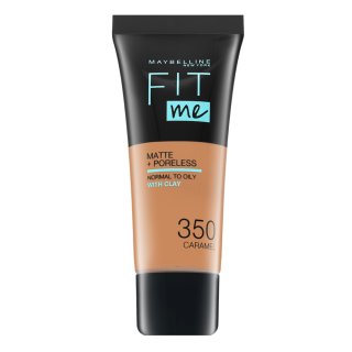 Maybelline Fit Me! Foundation Matte + Poreless 350 Caramel fond de ten lichid cu efect matifiant 30 ml