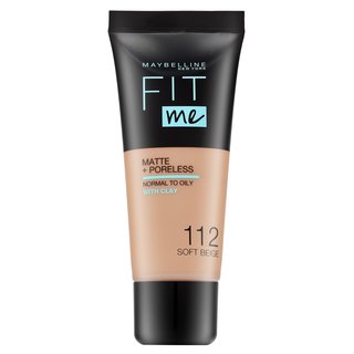 Maybelline Fit Me! Foundation Matte + Poreless fond de ten lichid cu efect matifiant 112 Soft Beige 30 ml