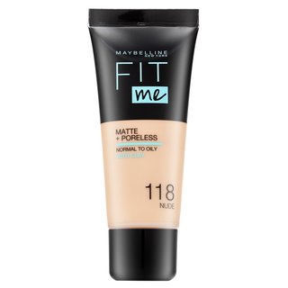 Maybelline Fit Me! Foundation Matte + Poreless fond de ten lichid cu efect matifiant 118 Nude 30 ml