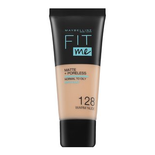 Maybelline Fit Me! Foundation Matte + Poreless fond de ten lichid cu efect matifiant 128 Warm Nude 30 ml