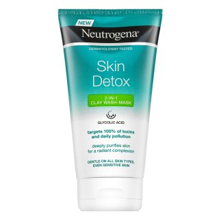 Neutrogena Skin Detox mască de curățare 2-in-1 Clay Wash-Mask 150 ml