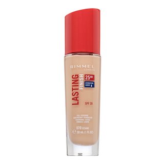 Rimmel London Lasting Finish 25HR SPF20 Full Coverage Lightweight Foundation 070 fond de ten lichid pentru o piele luminoasă și uniformă 30 ml