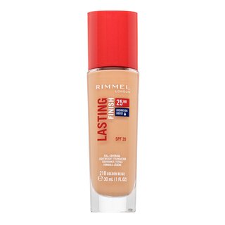 Rimmel London Lasting Finish 25HR SPF20 Full Coverage Lightweight Foundation 210 fond de ten lichid pentru o piele luminoasă și uniformă 30 ml