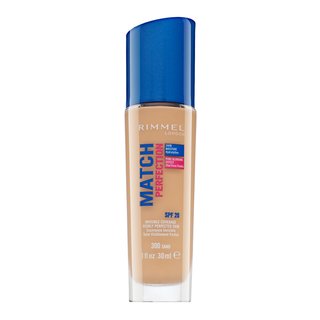 Rimmel London Match Perfection 24HR SPF20 Foundation 300 Sand fond de ten lichid pentru o piele luminoasă și uniformă 30 ml