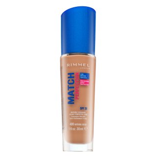 Rimmel London Match Perfection 24HR SPF20 Foundation 400 Natural Beige fond de ten lichid pentru o piele luminoasă și uniformă 30 ml