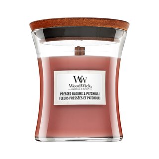 Woodwick Pressed Blooms & Patchouli lumânare parfumată 85 g