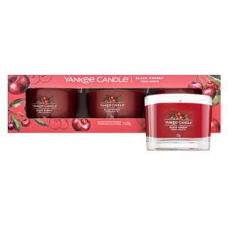 Yankee Candle Black Cherry lumânare votiv 3 x 37 g