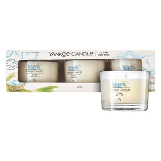 Yankee Candle Clean Cotton lumânare votiv 3 x 37 g