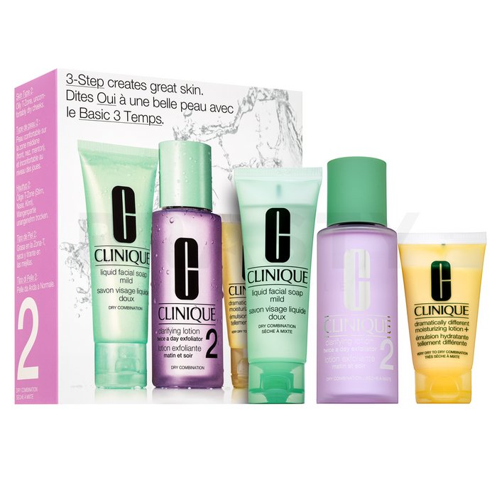 Clinique 3-Step Creates Great Skin Introduction Set Dry/Combination set pentru piele normală / combinată 50 ml + 100 ml + 30 ml