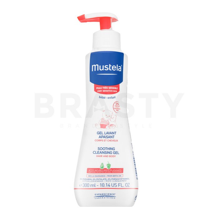 Mustela Bébé Soothing Cleansing Gel - Very Sensitive Skin șampon și gel de duș 2 în 1 pentru copii 300 ml