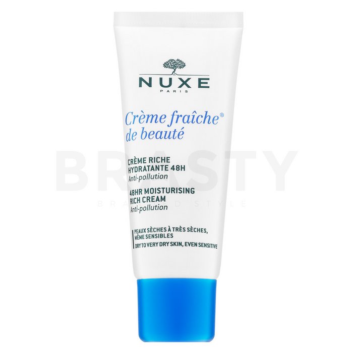 Nuxe Creme Fraiche de Beauté 48HR Moisturising Rich Cream Loțiune calmantă pentru piele uscată și sensibilă 30 ml