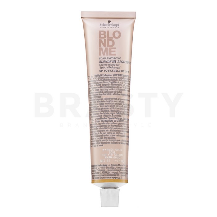 Schwarzkopf Professional BlondMe Bond Enforcing Blonde High-Lighting cremă pentru deschiderea culorii parului Warming Gold 60 ml