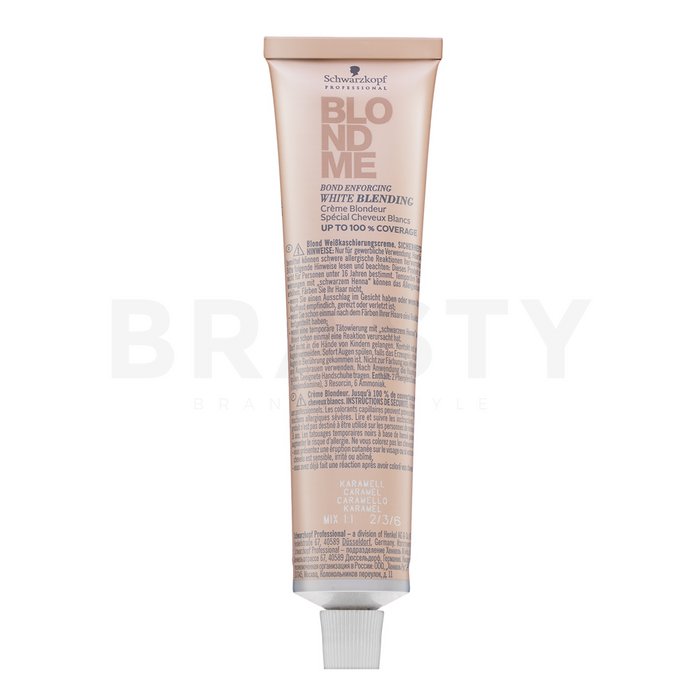 Schwarzkopf Professional BlondMe Bond Enforcing White Blending vopsea nuanțatoare tip cremă pentru păr blond Caramel 60 ml