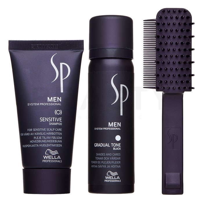 Wella Professionals SP Men Gradual Tone Black set pentru restaurarea culorii naturale a parului DAMAGE BOX 60 ml